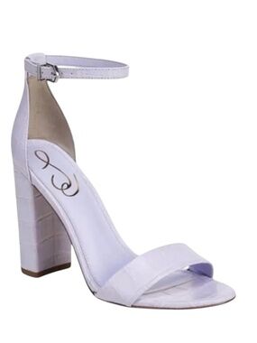 SAM EDELMAN Yaro Strappy Heel Lilac Ankle Strap Sandal 3.75” Heel Size 10